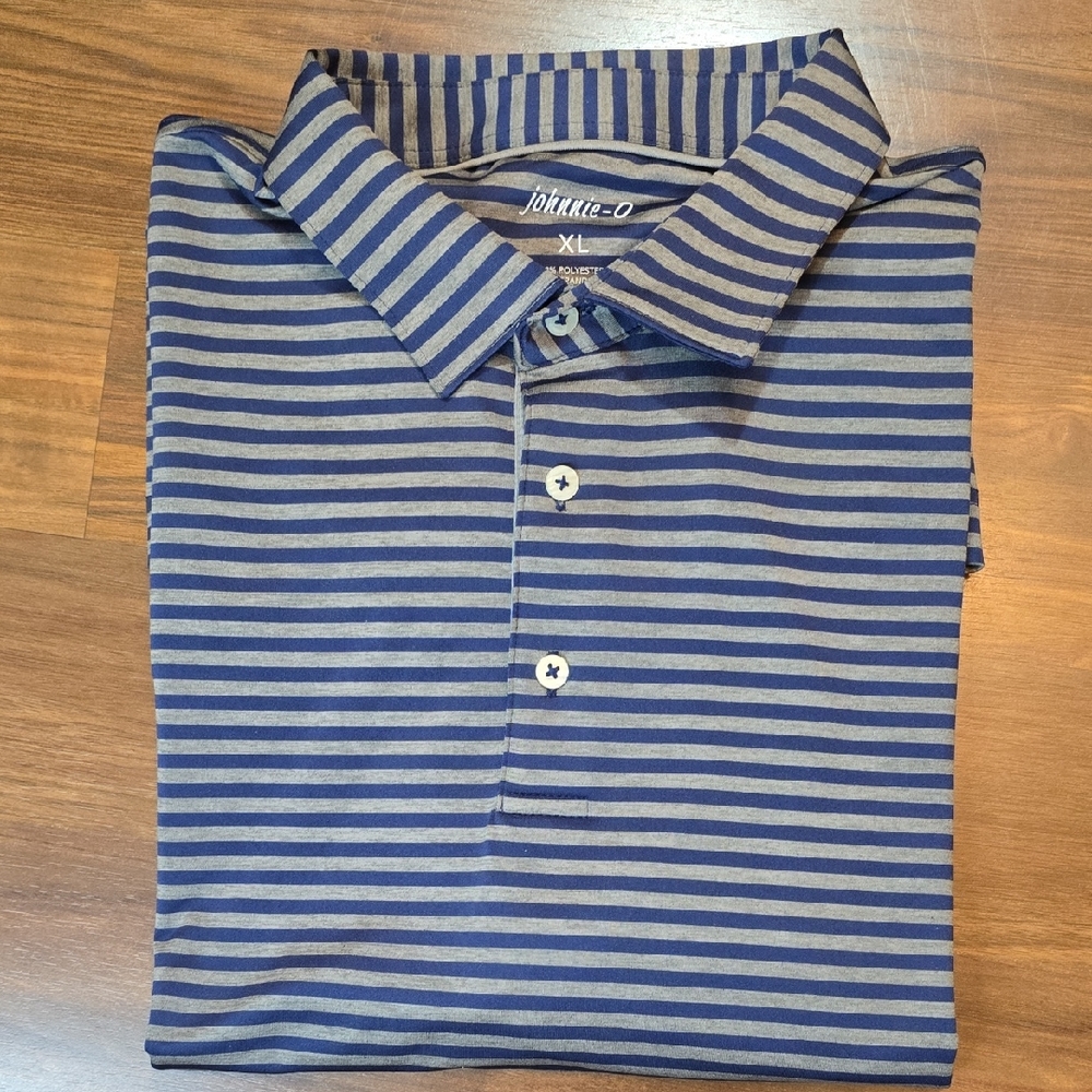 Johnnie-O Men's Performance Striped Golf Polo Shirt